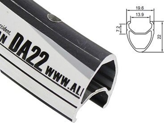 Picture of Alexrims Obrcz szosa DA22 700x28otw. bok CNC czarna (ALX-DA2228S)