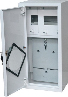 Picture of Alfako Rozdzielnica licznikowa metalowa 1x1F na licznik elektroniczny + 6 zabezpieczeń zamek okienko RAL 9003A-RZ9E