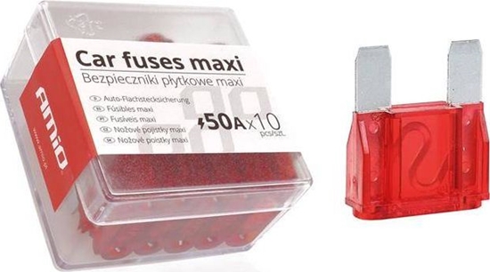 Изображение AMiO Bezpieczniki samochodowe MAXI pudeko 10szt 50A