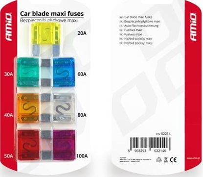 Изображение AMiO Bezpieczniki samochodowe pytkowe maxi 7szt.