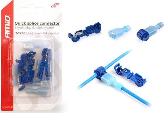 Picture of AMiO Szybkozczki elektryczne Typ-T 0,75-2,5mm2 15A 5szt blister
