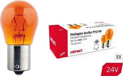 Attēls no AMiO arówki halogenowe PY21W BA15s 24V 21W AMBER 10szt. (E8)