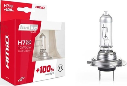 Picture of AMiO Zestaw arówek halogenowych H7 12V 55W LumiTec SILVER +100% DUO BOX
