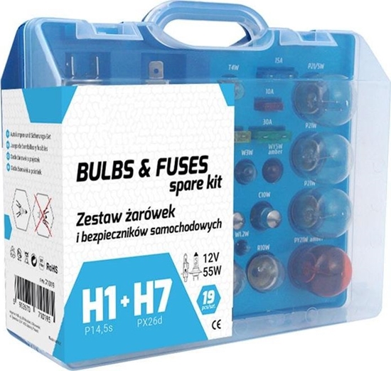 Picture of AMiO Zestaw arówek i bezpieczników 18szt. (H1+H7)