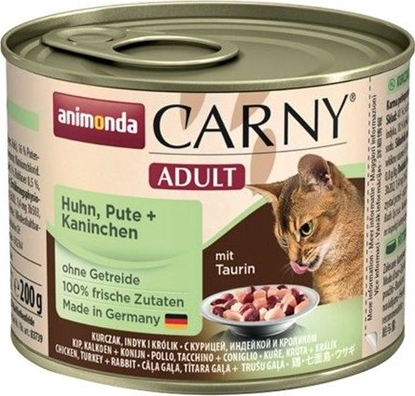 Picture of Animonda Carny Karma mokra Adult z kurczakiem, indykiem i królikiem puszka 200g