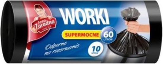 Picture of Anna Zaradna Worki na mieci supermocne LDPE 60L, 10szt, czarne