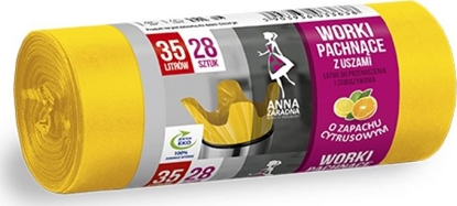 Attēls no Anna Zaradna Worki na mieci z uszami ANNA ZARADNA, zapach cytrusów, 35 l, 28 szt., óty