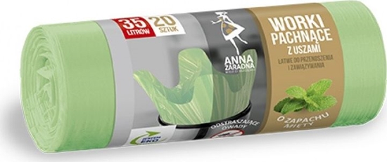 Picture of Anna Zaradna Worki na mieci z uszami ANNA ZARADNA, zapach mitowy, 35 l, 20 szt., mitowy