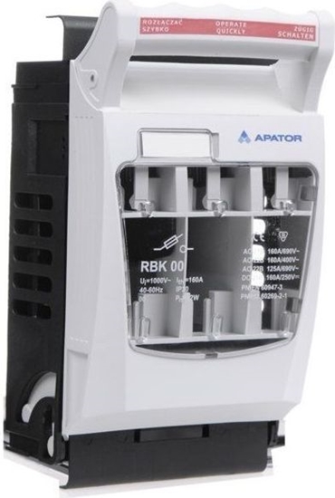 Picture of Apator Rozcznik izolacyjny bezpiecznikowy 160A RBK 00 /zaciski mostkowe 4-50mm2 (63-823333-111)