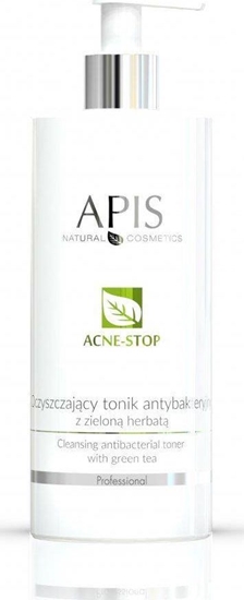 Изображение Apis Acne-Stop Cleansing Antibacterial Toner oczyszczajcy tonik antybakteryjny z zielon herbat 500ml