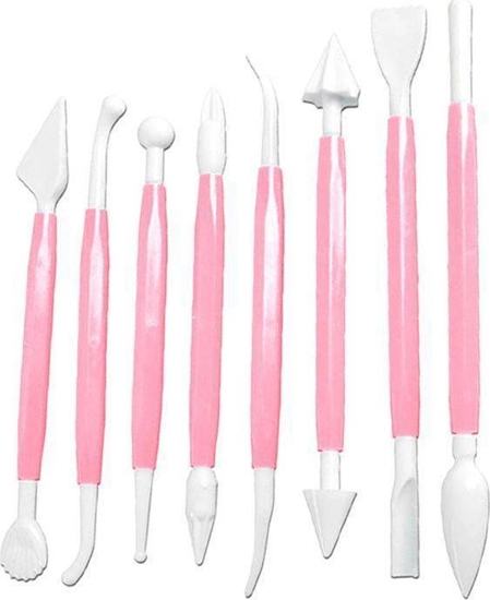 Picture of Aptel ZESTAW SZPATUEK DO DEKORACJI TORÓW I CIAST 8szt 14-16cm róowe AG406L