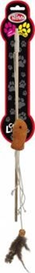 Picture of Aqua Nova PETNOVA ZABAWKA D/KOTA WEDKA Z RYBKA 40CM CAT-ROD-WOOD-1 4238