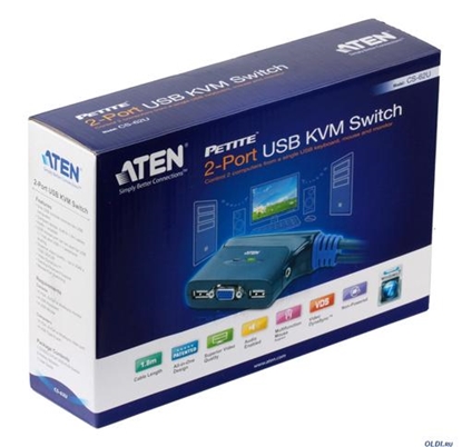 Attēls no Aten 2-Port USB KVM switch Blue