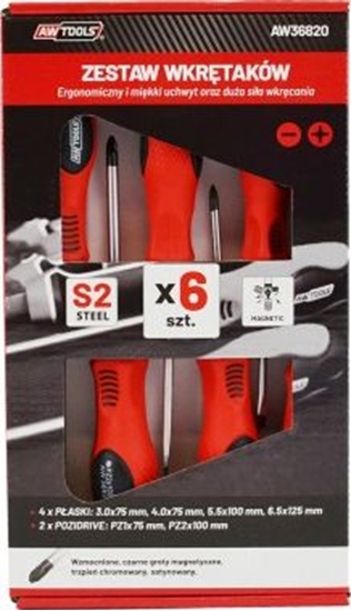 Изображение AWTools Zestaw wkrtaków S2 6szt. (AW36820)