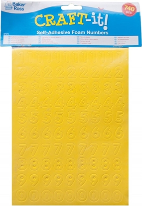 Attēls no BAKER ROSS Samoprzylepne cyferki piankowe BAKER ROSS, 740szt., mix kolorów