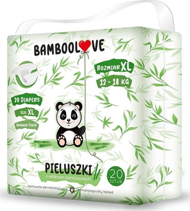 Attēls no Bamboolove Pieluchy z wóknem bambusowym XL, 12-18 kg, 20 szt.