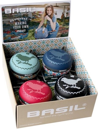 Attēls no Basil Dzwonek Rowerowy BIG BELL BOHEME 80 mm Mix Kolorów Pudeko 4 szt. (BAS-50437)