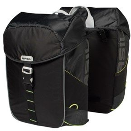 Picture of Basil Sakwa turystyczna podwójna MILES DOUBLE BAG 32L, mocowanie na paski, wodoodporny poliester, czarna (NEW) - BAS-17751