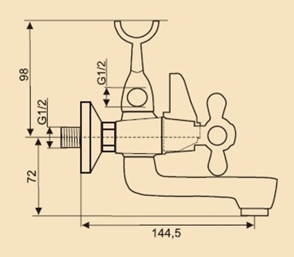 Attēls no Bateria wannowa Hydroland Retro cienne chrom (B201)