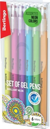 Изображение Berlingo Długopisy żelowe neonowe 6szt 0,8mm Neon