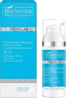 Изображение Bielenda SupremeLab Hydra-Hyal2 Injection SPF15 nawadniajco-liftingujcy krem do twarzy z kwasem hialuronowym 50ml