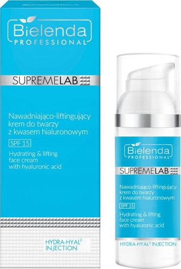 Изображение Bielenda SupremeLab Hydra-Hyal2 Injection SPF15 nawadniajco-liftingujcy krem do twarzy z kwasem hialuronowym 50ml