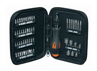 Изображение Black&Decker Wkrtak z grzechotk oraz zestawem bitów 56 czci (A7104)