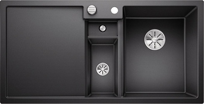 Изображение Zlewozmywak Blanco Collectis 6 S Silgranit antracyt z korkiem automatycznym InFino, wkad z pokrywk, komora z prawej (523344)