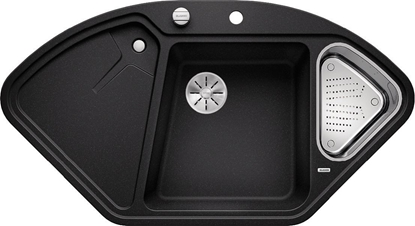 Изображение Zlewozmywak Blanco Delta II Silgranit antracyt z korkiem automatycznym InFino, odsczarka stalowa  (523656)