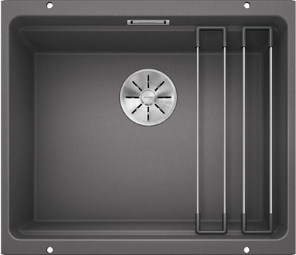 Изображение Zlewozmywak Blanco Etagon 500-U Silgranit szaro skay z korkiem InFino + szyny (522228)