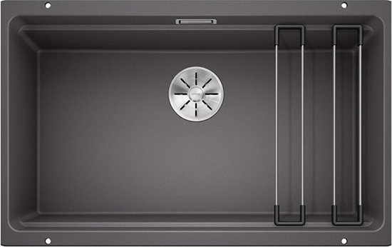 Изображение Zlewozmywak Blanco Etagon 700-U Silgranit szaro skay z korkiem InFino, szyny (525168)
