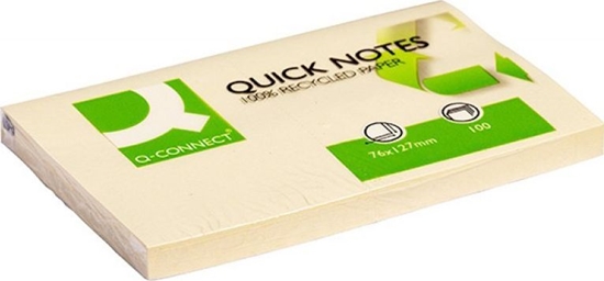 Picture of Q-Connect Bloczek Samoprzylepny Q-Connect 100% Recycled, 127X76Mm, 100 Kart., óty
