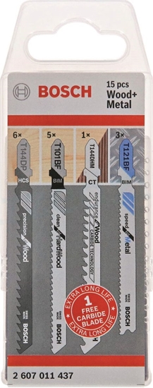 Изображение Bosch Jigsaw blade kit 15 pcs Wood and Metal