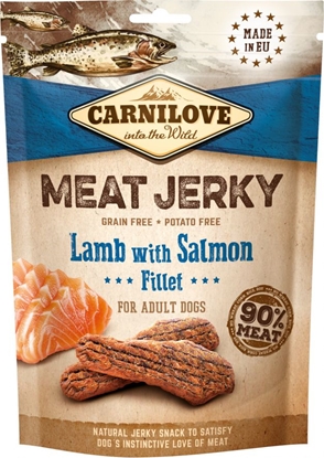 Picture of Brit Carnilove Jerky Lamb & Salmon Fillet Jagnicina oso Przysmak Dla Psa 100g