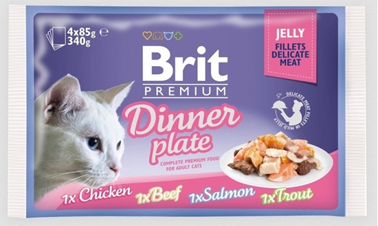 Picture of Brit cat pouch jelly fillet dinner plate 340g (4x85g)