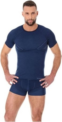 Picture of Brubeck Koszulka mska z krótkim rkawem ACTIVE WOOL granatowa r. XXL (SS11710)