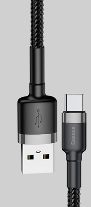 Attēls no USB cable Baseus Cafule, microUSB, 1.0m, 2.4A, grey-black CAMKLF-BG1