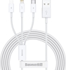Изображение Baseus Baseus Superior 3in1 USB Cable - Lightning / USB Type C / Micro USB 3.5 A 1.5 m White (CAMLTYS-02)