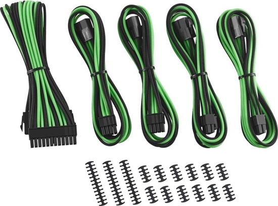 Picture of CableMod Zestaw kabli, Czarno-zielony (CM-CAB-CKIT-N86KKLG-R)