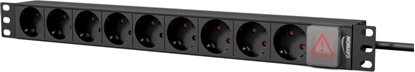 Picture of Caymon Listwa zasilajca 1U 19" 9x schuko CEE 7/4 (PSR109GS/B)