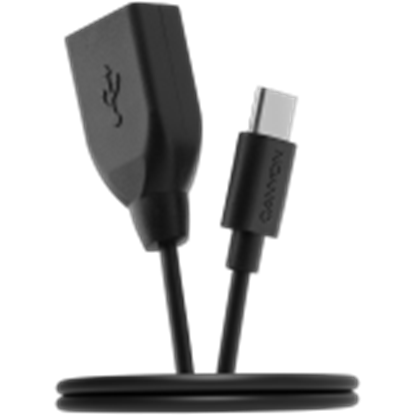 Изображение Kabel USB Canyon CANYON OTG USB2.0 A-F to Type C-M cable, 0.3M, Black