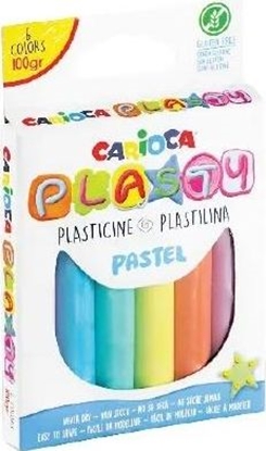Изображение Carioca Plastelina 100g 6 kolorów pastelowa