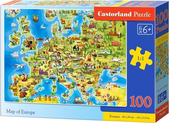 Изображение Castorland Puzzle 100 Map of Europe CASTOR
