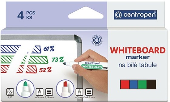 Picture of Centropen Marker do tablic, mix, suchocieralny, 4 sztuki (8559/4SZT)
