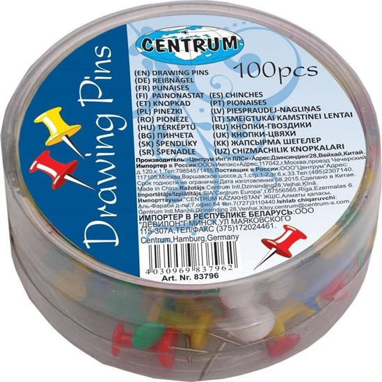 Picture of Centrum Pinezki beczuki kolorowe 10mm 100szt 83796