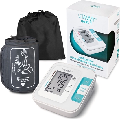 Attēls no Cinieniomierz Vitammy VITAMMY NEXT 1 Cinieniomierz naramienny z mankietem 22-40cm, zasilany USB, idealny do domu