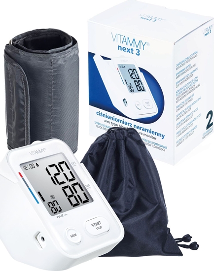 Picture of Cinieniomierz Vitammy VITAMMY NEXT 3 Cinieniomierz naramienny z mankietem 22-40cm z innowacyjnym stojakiem, funkcj gosow i praktycznym zasilaniem przez USB