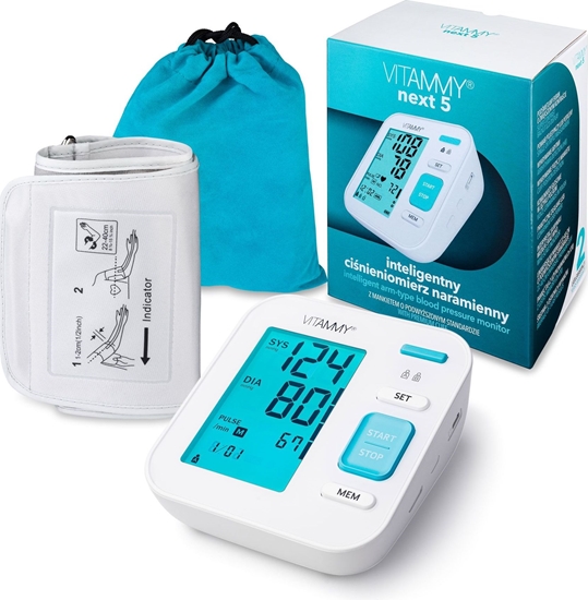 Picture of Cinieniomierz Vitammy VITAMMY NEXT 5 Cinieniomierz naramienny z mankietem 22-40cm o podwyszonym standardzie i funkcj gosow- : Standard