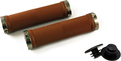 Picture of Clarks Chwyty kierownicy CLARK'S CLO201 LOCK-ON brzowe klamry szare aluminiowe anodyzowane