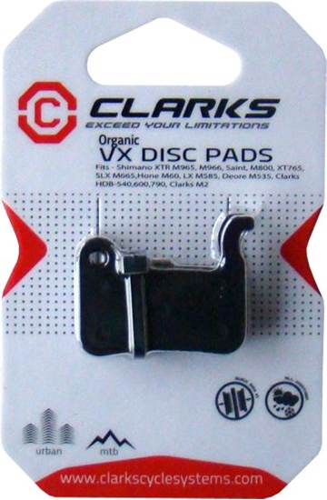 Изображение Clarks Okadziny Hamulcowe SHIMANO (XTR M965, M966, Saint M800, XT 765, SLX M665, Hone M60, LX M585, Deore M535) Organiczne (CLA-VX824C)